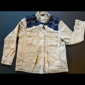 The Gap canvas Jacket with Lace Detail Large
